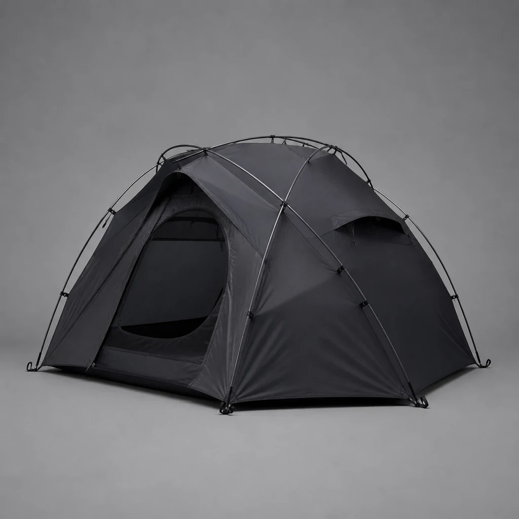 Four season geodesic mountaineering tent with crossing poles
